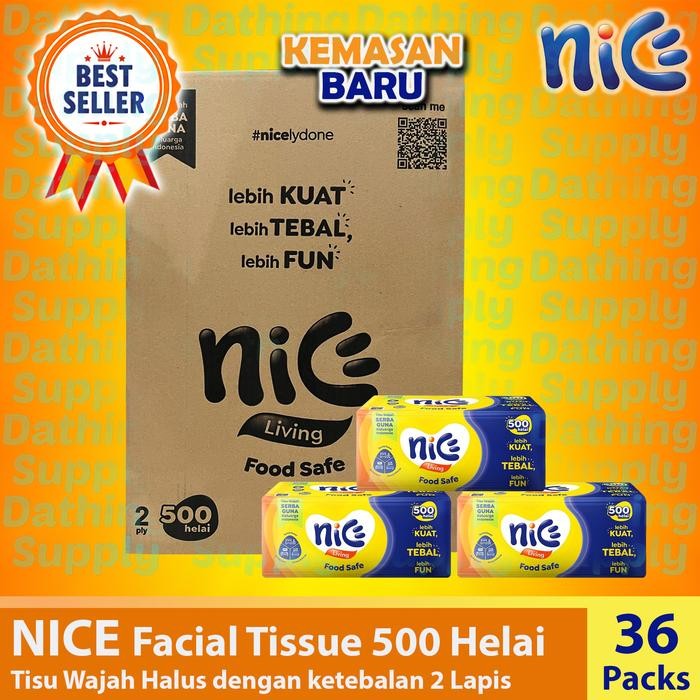 ( GROSIR 1 DUS ) Tissue NICE Facial 250 sheets 2 ply - Tisu Pembersih Wajah Tisue Muka Premium Murah