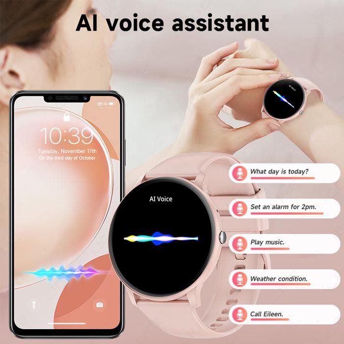 LIGE New 2025 Jam Tangan Pintar Wanita Panggilan Bluetooth Pelacak Kebugaran Pemantauan Tidur