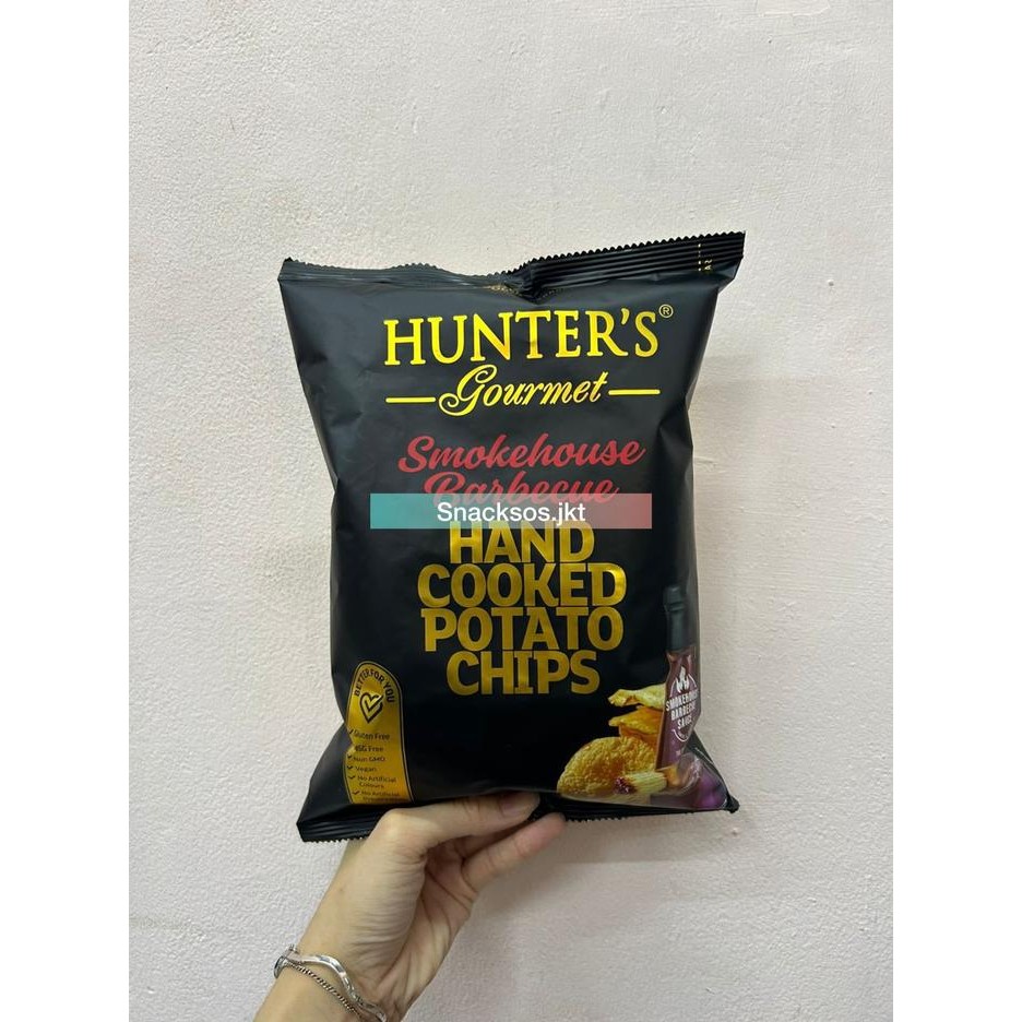 

PastikanTerjaminMutunya- HUNTER'S GOURMET HAND COOKED POTATO CHIPS BLACK TRUFFLE / SMOKEHOUSE BARBECUE BBQ /