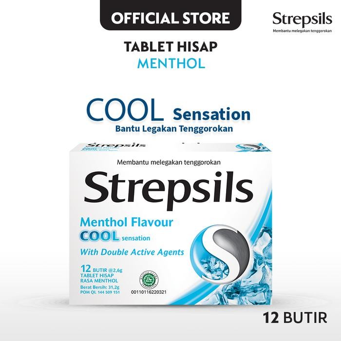 

PastikanTerjaminMutunya- Strepsils Cool 12s - Permen (Tablet Hisap) Pelega Tenggorokan