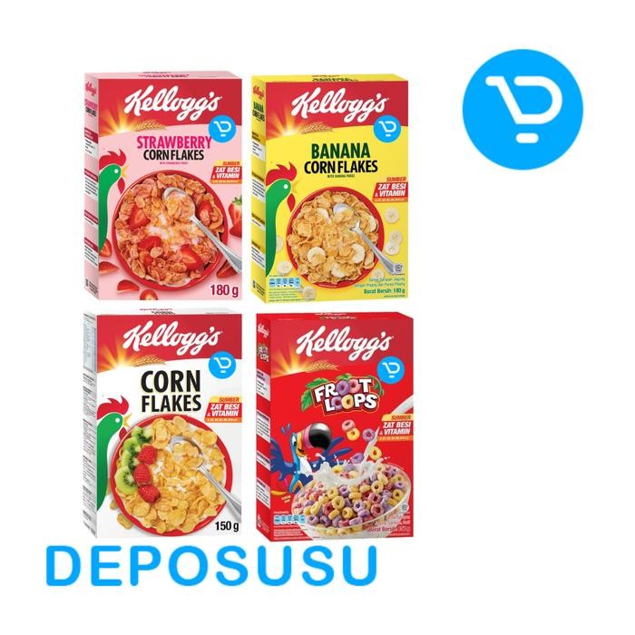 

PastikanTerjaminMutunya- KELLOGG'S Cereal Corn Flakes Real Fruit 180g Banana Strawberry