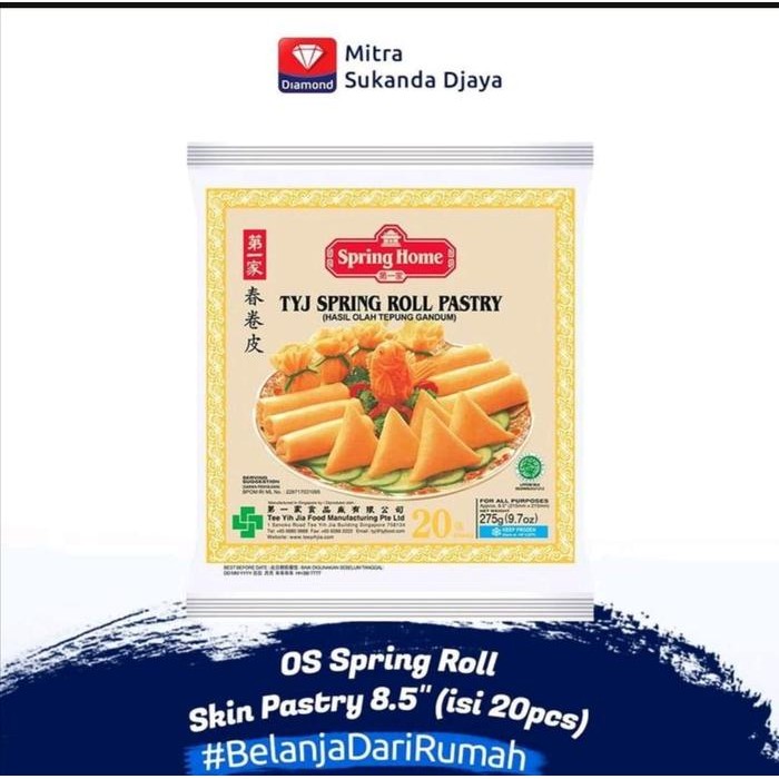 

SemuAReadyYaB0Zq- OS Spring Roll Skin Pastry 8.5" / Kulit Lumpia (isi 20pcs)
