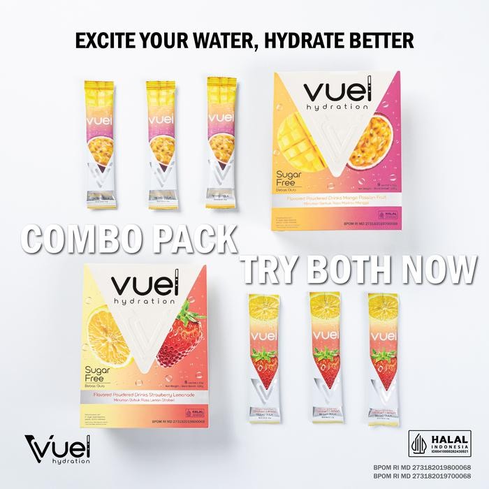 

SemuAReadyYaB0Zq- Vuel Hydration Electrolytes Drink Mix Bundle - 16 Sachets/240g/2box
