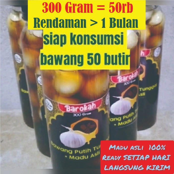 

SemuAReadyYaB0Zq- Madu Bawang Putih Tunggal merk Barokah 300 gram
