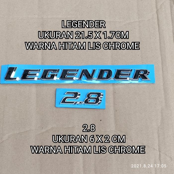 PREMIUM emblem bagasi belakang tulisan LEGENDER 2.8 fortuner versi thailand