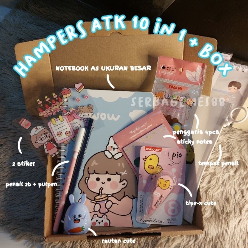 

PROMO / serbagemes88 - PAKET ALAT TULIS 10 in 1/ HAMPERS KADO GIFT / STATIONERY SET FANCY / ALAT