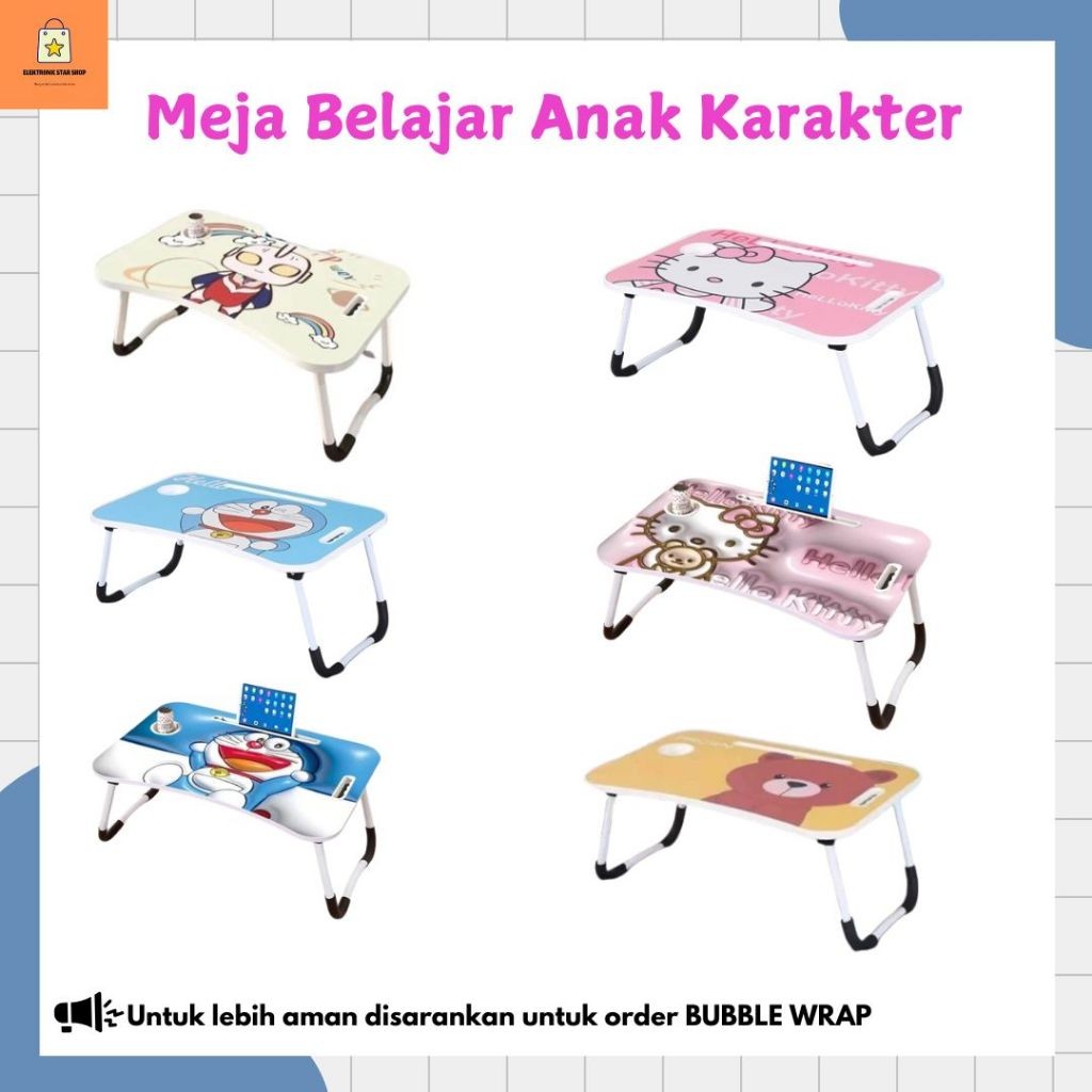

PROMO / Meja Belajar Anak Lipat Karakter Meja Laptop Portable Folding Table Serbaguna
