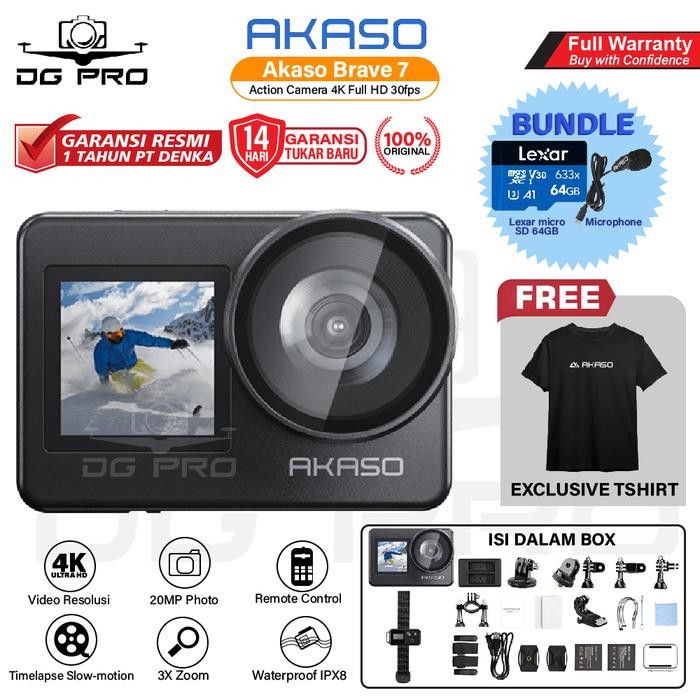 Cam- Akaso Brave 7 4K 30Fps 20Mp Wifi Action Cam Eis Touch Screen Camera