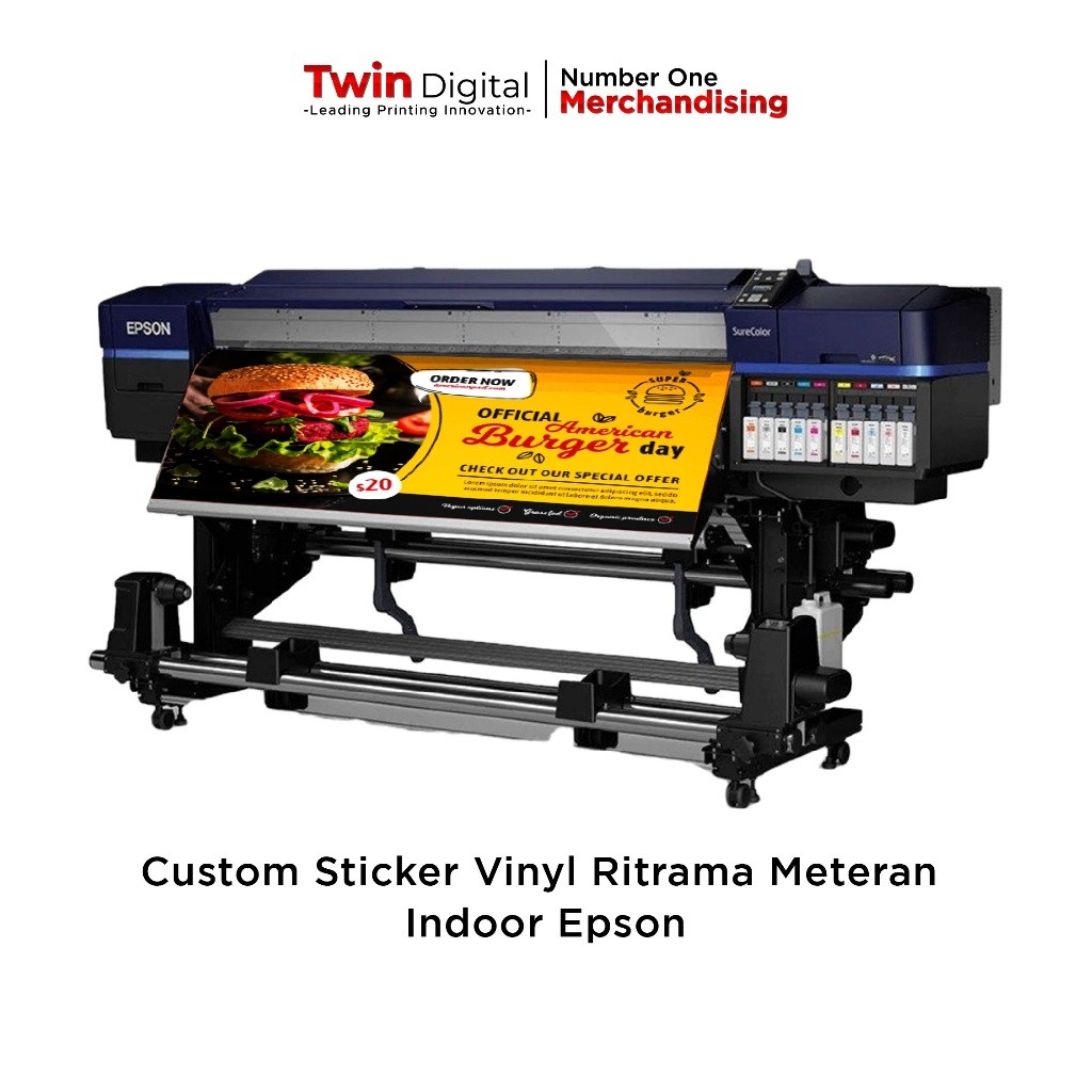 

Twin Cetak Sticker Vinyl Ritrama Epson Meteran Spanduk Langsung Tempel Stiker Hiasan Dinding - Print
