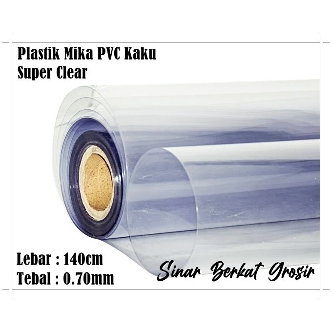 

Plastik Mika Kaku Rid PVC Impor Super Clear Tebal 0,70mm Lebar 140cm