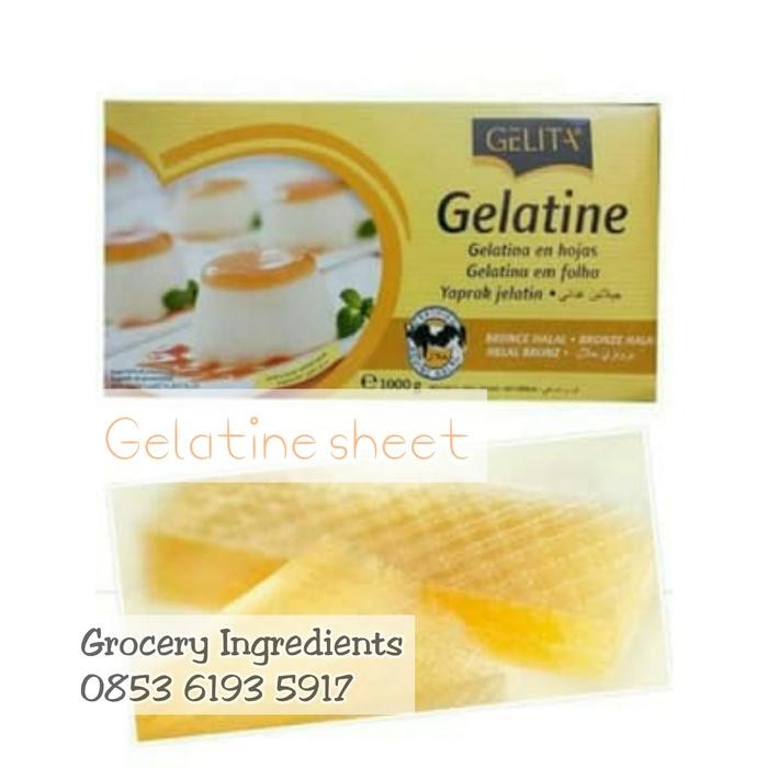 

GELATIN SHEET 300 SHEET/ GELATINE SAPI HALAL 1KG / GELATINE LEMBARAN