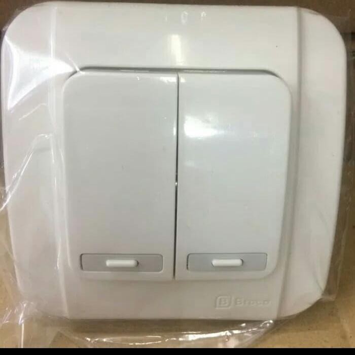 Saklar Seri Galleo Broco White IB / saklar double Broco ib 2gang putih