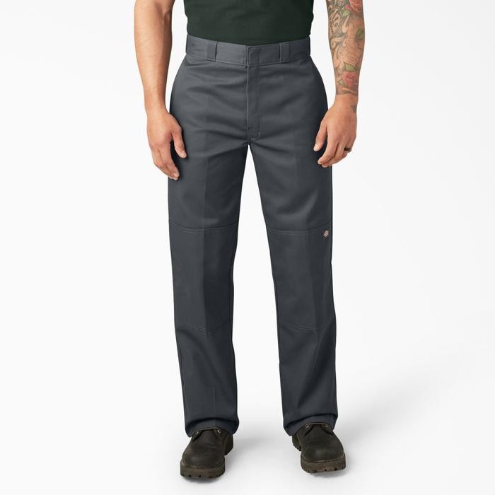 Laris Dickies Double Knee Loose Work Pants Charcoal