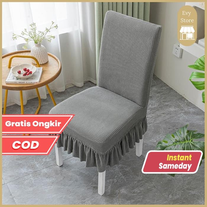 Evy Store Cod Sarung Kursi Makan Sarung Kursi Sarung Kain Kursi Bangku Makan / Cover Sarung Kursi