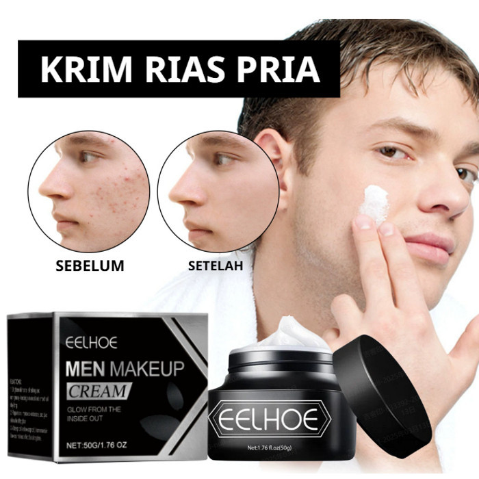 [Menjadi pria tampan dalam hitungan detikb]EELHOE Cream Wajah Pria Krim Pemutih Wajah Cream Pelembab
