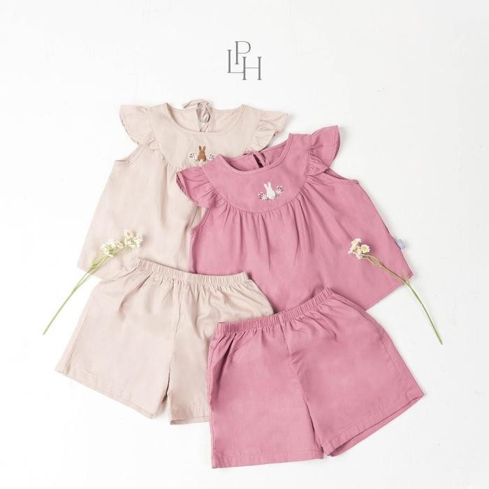 Little Palmerhaus Lph Poppy Attire Set Setelan Pendek Anak Perempuan 6 Bulan - 6 Tahun Asli 100%