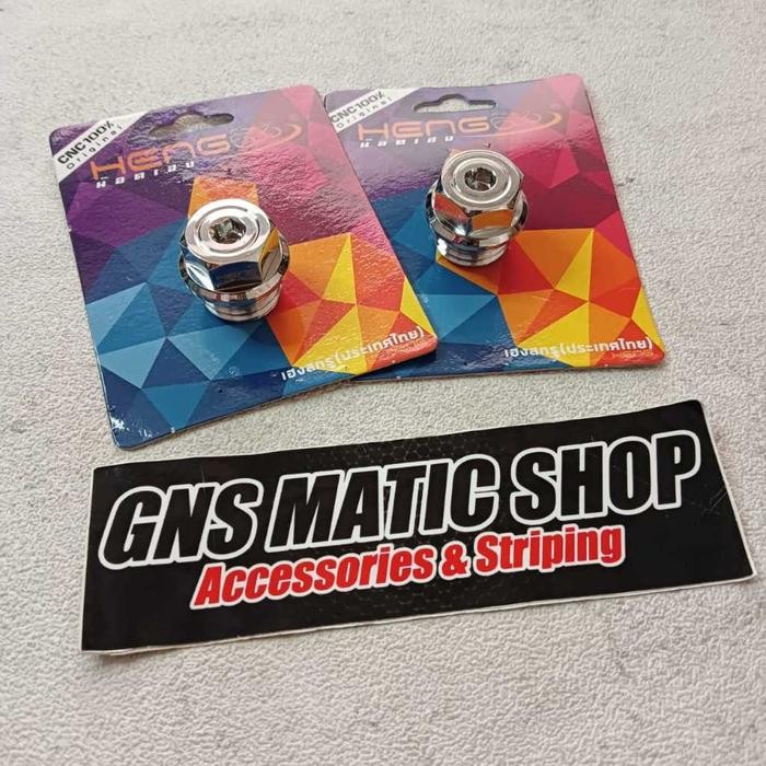 CUCI GUDANG.. BAUT TUTUP OLI MESIN HENG HEXAGON STAINLESS 2 KUNCI UNIVERSAL YAMAHA HONDA