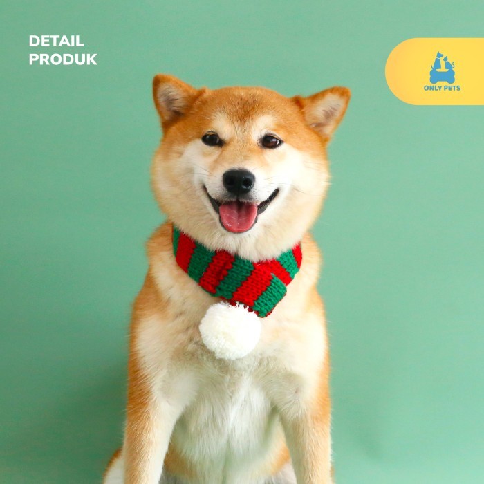 ONLY PETS Christmas Knit Scarf Syal Rajut Anjing Kucing Edisi Natal