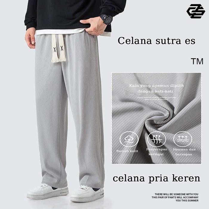 Bolden- Celana Kulot Pria Baggy Pants Celana Korean Style Pria Olahraga Celana Big Size