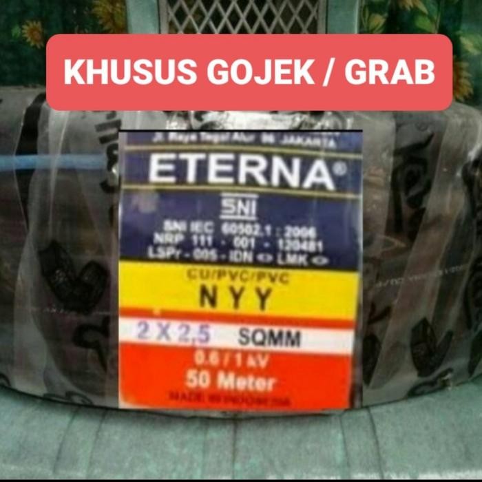 PREMIUM kabel listrik NYY 2x2,5 2x2.5 ETERNA kabel kawat tembaga hitam
