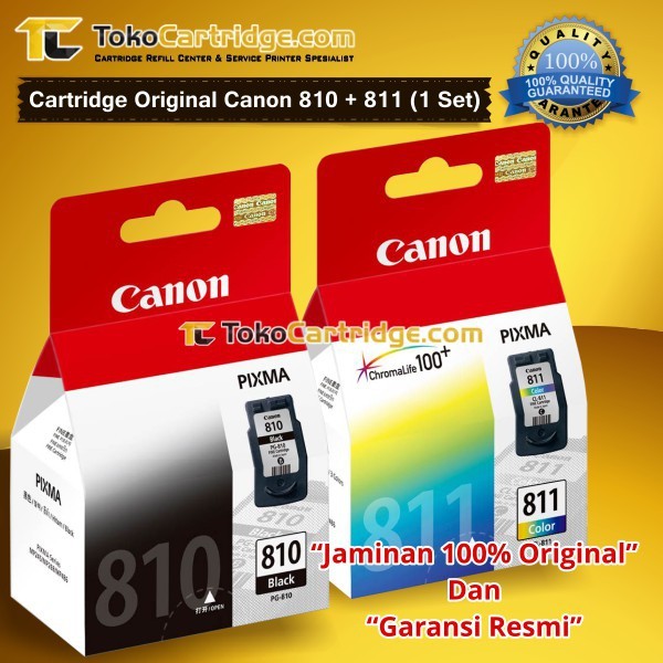 CARTRIDGE CANON 810 BLACK & 811 COLOR 1 SET ORIGINAL CATRIDGE PRINTER IP2770 MP237 MP245 MP287 MP497