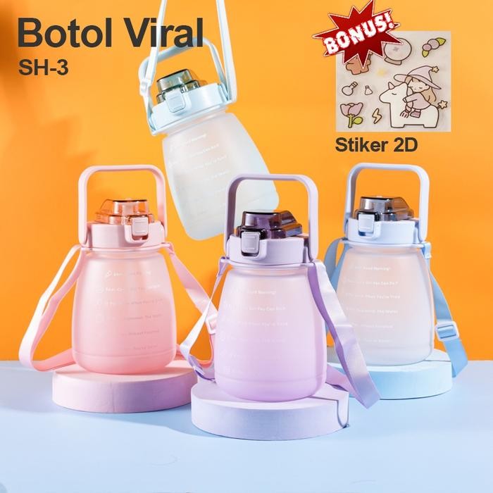 ID BOTOL MINUM BONEKA BOTOL GEMOY BENING BOTOL VIRAL GRADASI PASTEL MOTIVASI SH3/SH4/SH5