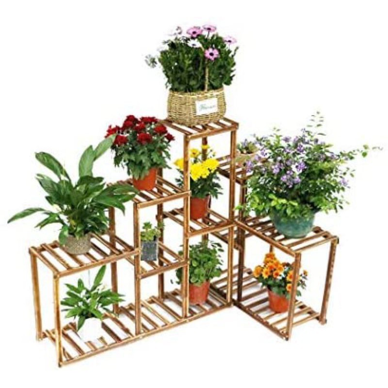 Bombardilomedis Rak Bunga Kayu Sudut Minimalis