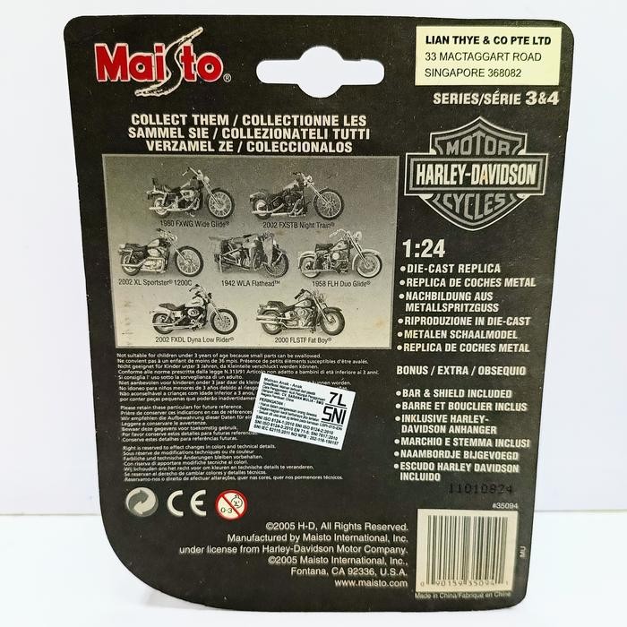 Diecast Motor Maisto Harley Davidson 1/24 - Dc Motor Maisto Hd Custom #Gratisongkir