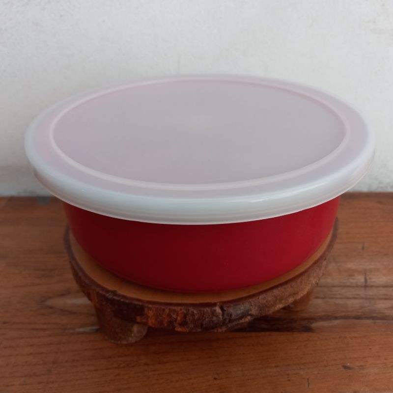 Bombardilomedis Mangkuk Enamel 18/Bowl Enamel 18/Mangkok Enamel 18 Tutup Plastik