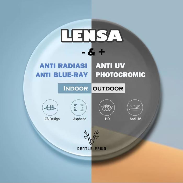 Thredz- Gray Pink Lensa Kacamata Antiradiasiblueray Photocromic Abr Pgx Antiuv