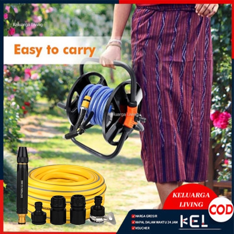 GULUNGAN SELANG AIR 50M PORTABLE - TAMAN TANAMAN BERKEBUN - GARDEN AIR HOSE REEL SELANG AIR PORTABLE