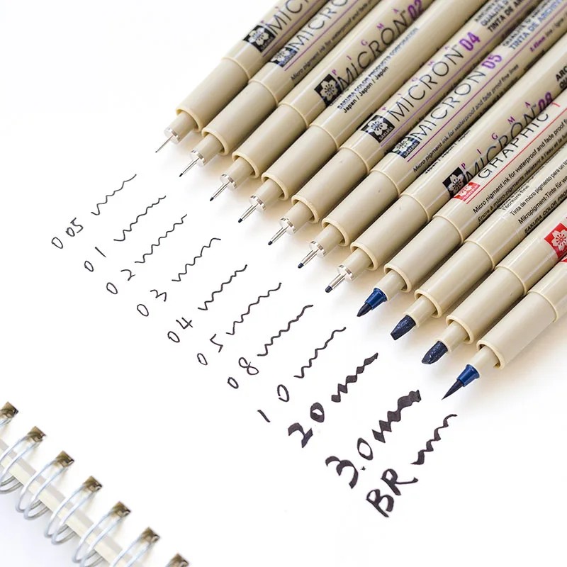 

1 Pcs Sakura Liner Pen Set Waterproof Black Fineliner Micron Pen Design Sketch Drawing Marker Artist