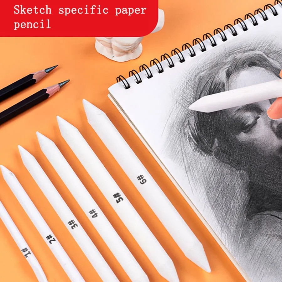 

6 Pcs/Set Mixed Application Tree Stump Sketch Art Paper Pencil White Sketch Charcoal Sketch Tool