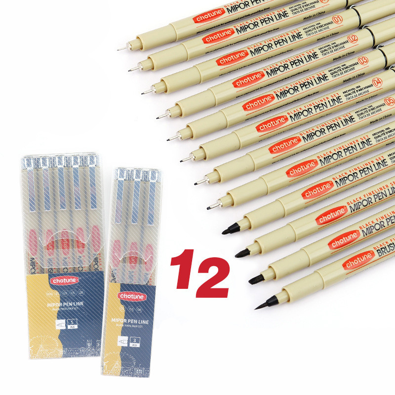 

Micron Fineliner Pens Set, Archival Black Ink Pens For Writing, Sketching, Anime, Artist