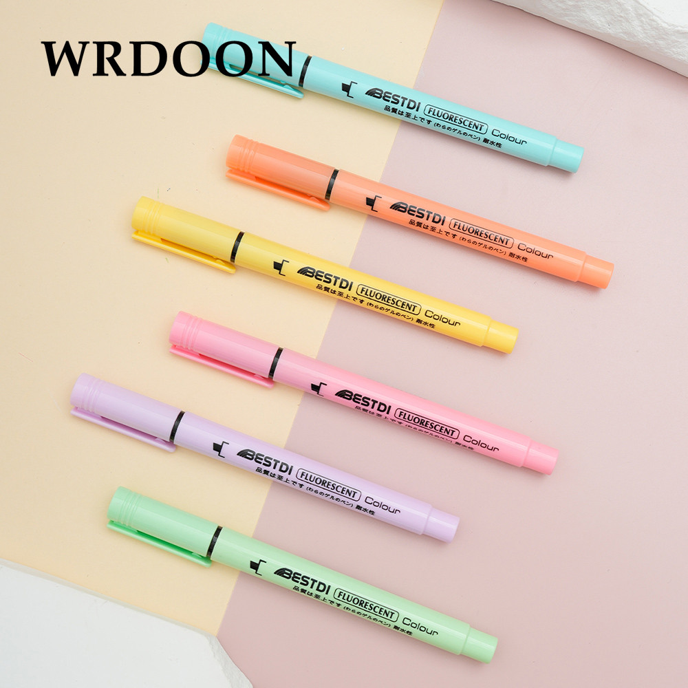 

6Pcs Colors Highlighter Stationery Pen Set Kawaii Fluorescence Colour School Supplies Marker