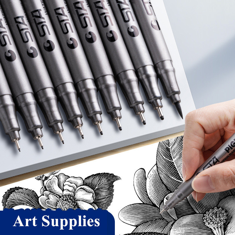 

Manga Markers Needle Pen Black Drawing Sketch Micron Pens Japanese Stationery School Art Supplies