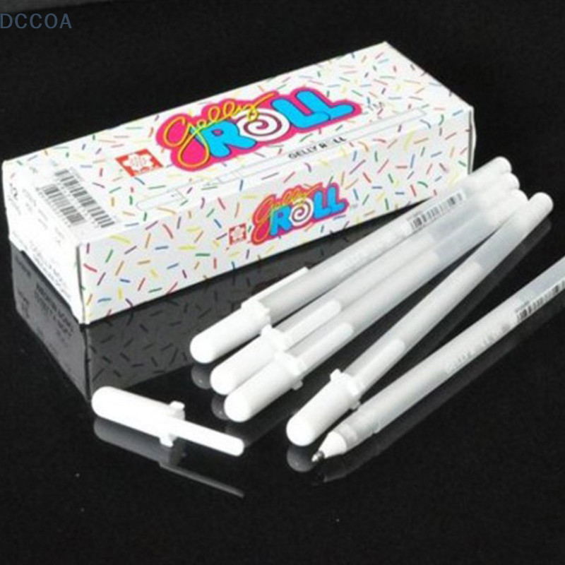 

Gelly Roll Gel Pen High Light Marker Pen Sakura White Color Art Painting Pen Black Cardboard White