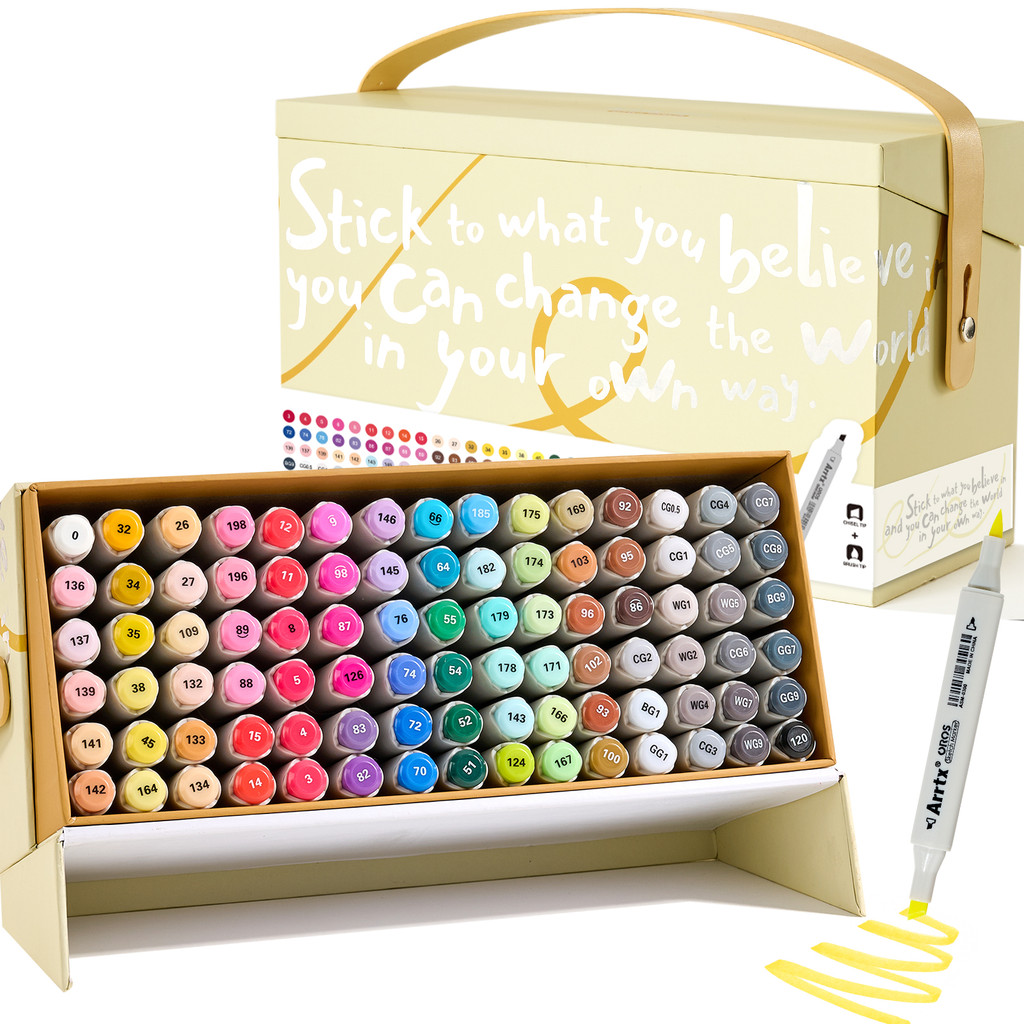 

Arrtx Oros 80/90 Colors Brush Tip Alcohol Markers Dual Tips Drawing Pen For Portrait Illustration