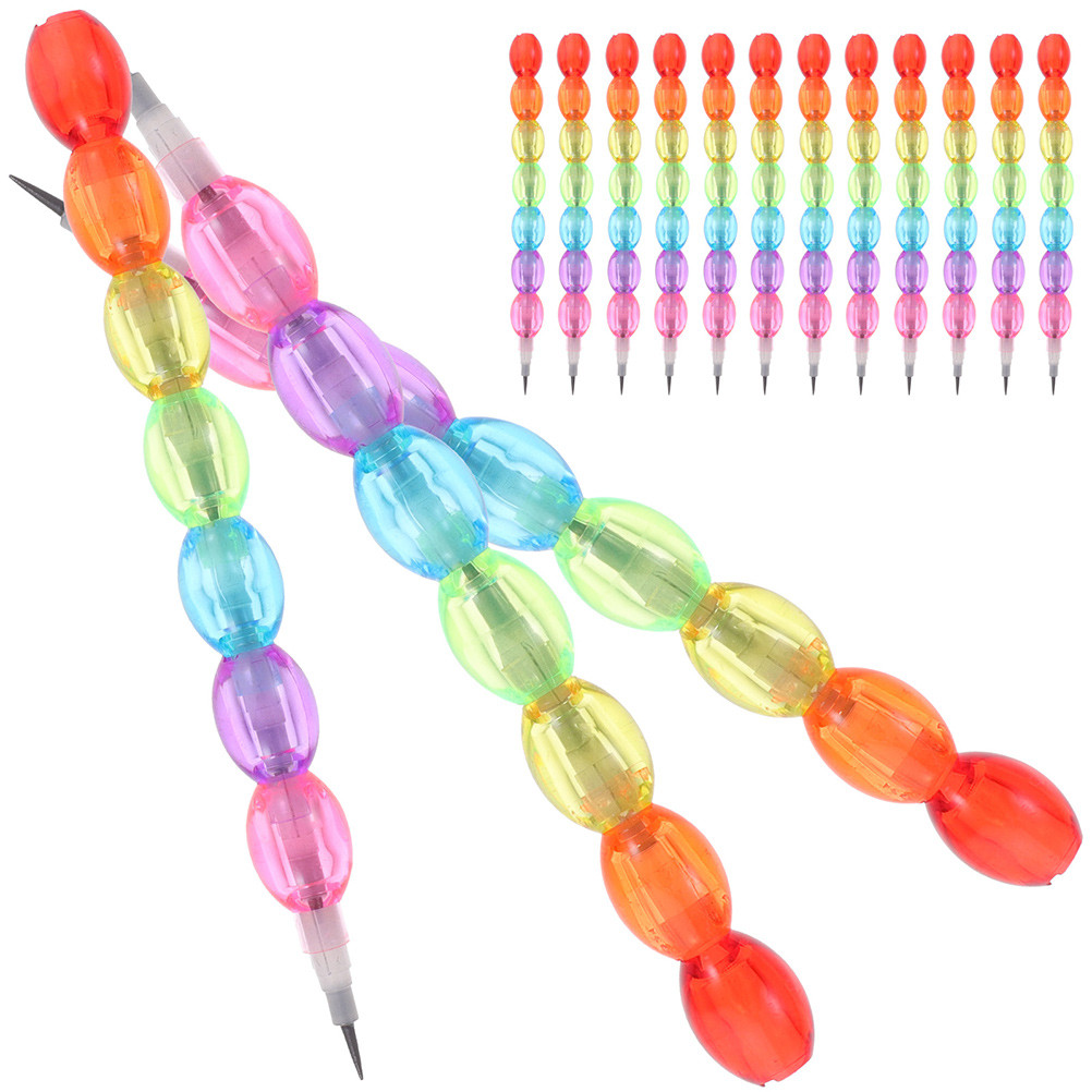 

15Pcs Stacking Pencils Multi-Function Pencils Student Stationery Stacking Pencils Portable Students