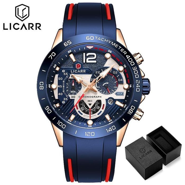 Zylo- Licarr Jam Tangan Analog Pria Original Fashion Sporty Casual Dengan Tali Silikon