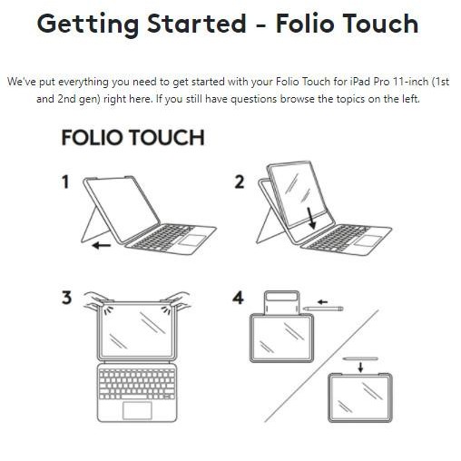 JTTOP" LOGITECH FOLIO TOUCH IPAD AIR 4TH 2020 4 GEN TRACKPAD KEYBOARD CASE