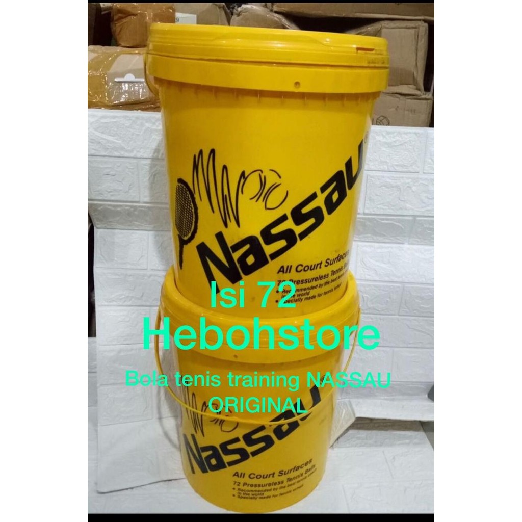 Bola Tenis NASSAU TRAINING/bola tenis Latihan NASSAU isi 72 ember ORI