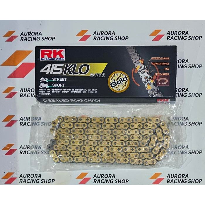 Rantai Rk 415 Klo O-Ring - 130L Gold Original Rk Takasago Chain Japan - Asli