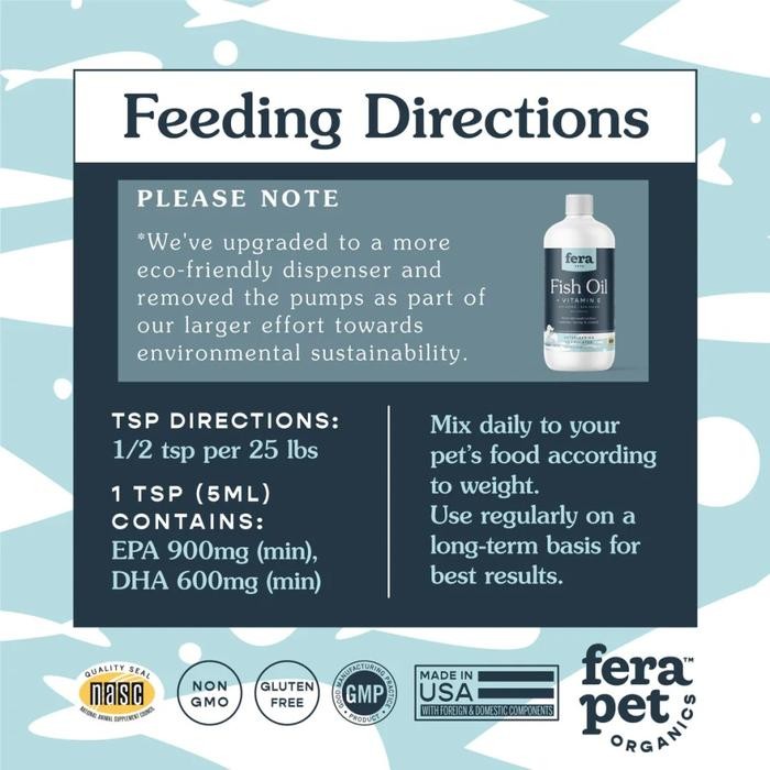 FERA Pet Organics - FISH OIL for Dog Cat Supplement Kucing Anjing