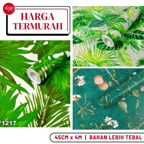 Terapitrendy Wallpaper Dinding Ruang Tamu Motif Daun Walpaper Dinding Daun Hijau Wallpaper Dinding