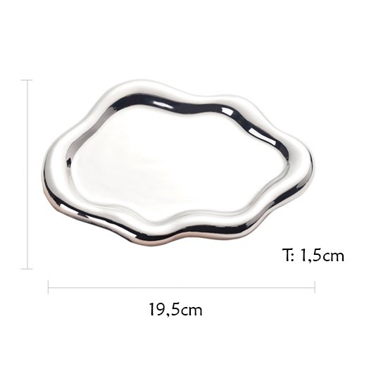 Terapitrendy Domov Silva Silver Plate Piring Estetik Aesthetic Styling Foto Produk Tatakan Lilin