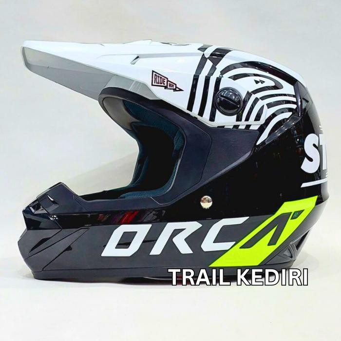 Promo Helm Rsv Orca Black Glossy Rsv Vortex White Helm Trail Google Packing Aman