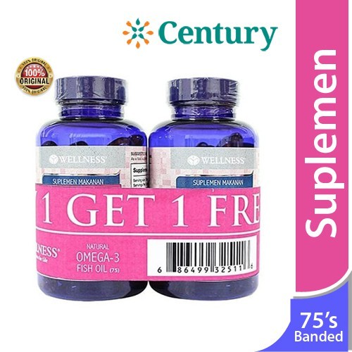 Wellness Omega-3 Fish Oil 75's Banded/Omega 3/Suplemen Kolesterol