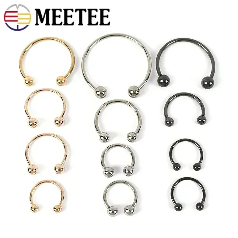 

2/4Pcs Metal O Ring Buckles U-Shaped Bikini Swimsuit Clothes Collar Strap Decorative Connector Screw
