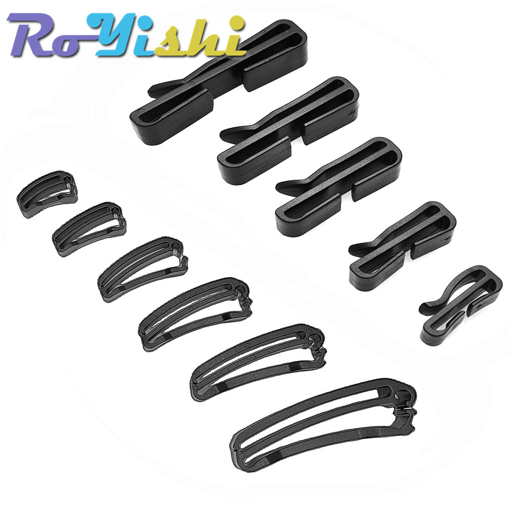 

10 Pcs/Pack Quick Slip Keeper Buckle End Clip Slider Black For Molle Tactical Backpack Adjusting